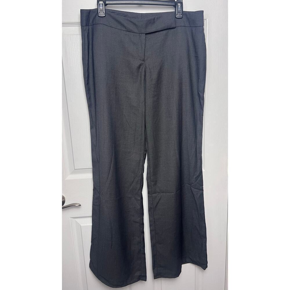 New York & Company Stretch Gray Wide Leg Women's Dress Pant Slacks Size 14